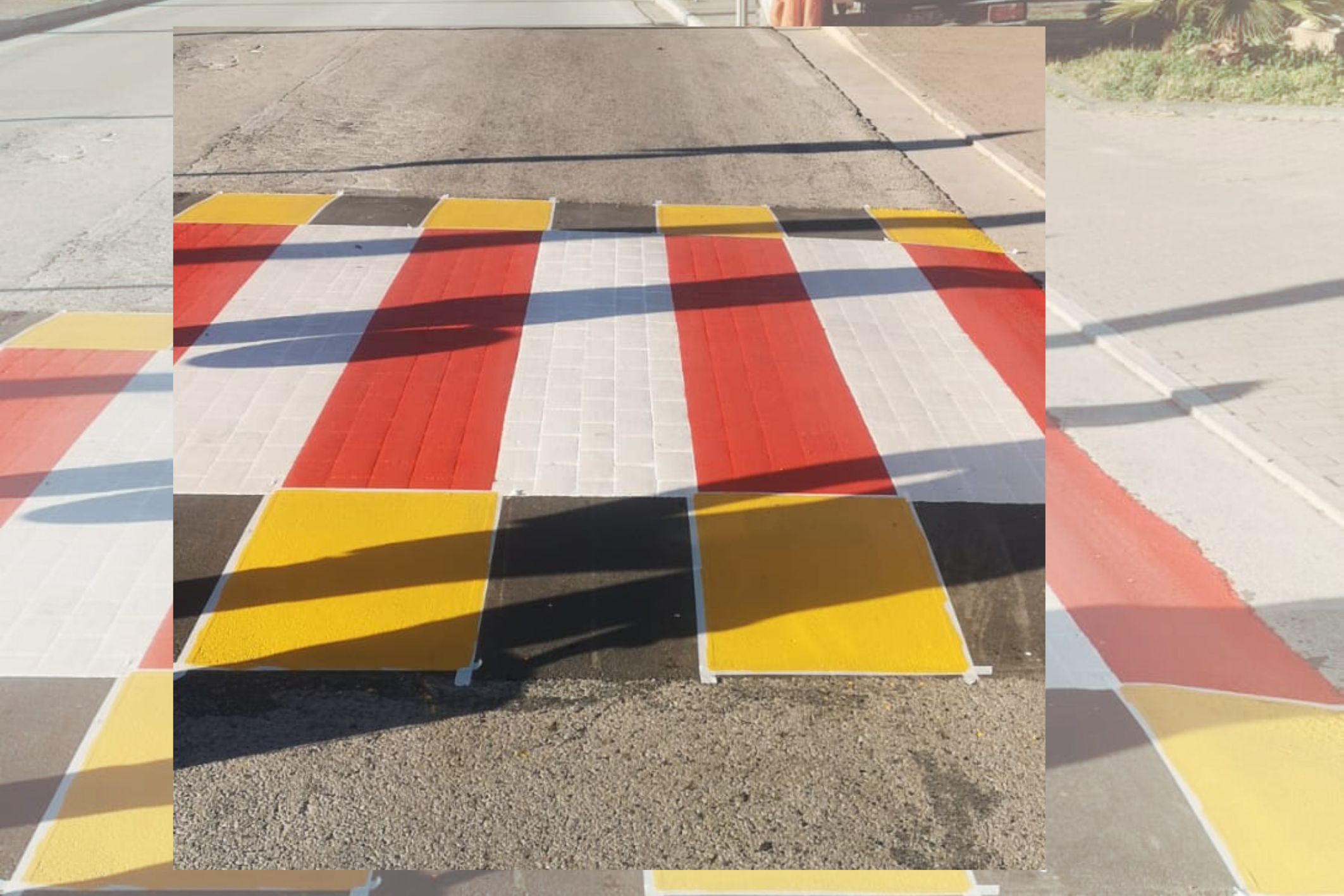 passaggio pedonale rialzato con dossi